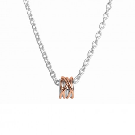Collana Filodellavita Mini 13 fili Argento e Oro Rosa