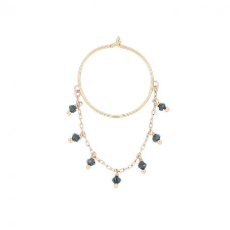 Orecchino a Cerchio Maman et Sophie con Diamanti Neri