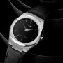 D1 MILANO Ultra Thin Leather 40mm Silver