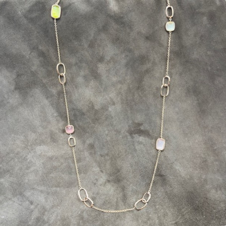 Collana MADI' Catene con Quarzi Colorati