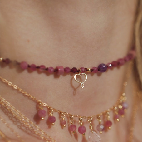 Girocollo Maman et Sophie Nodi Tormalina Rosa