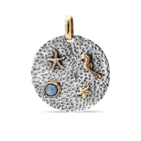 Ciondolo LUNARIA Marea con Agata Blu