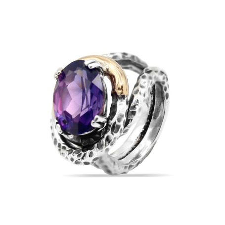 Anello LUNARIA Handmade con Quarzo Viola