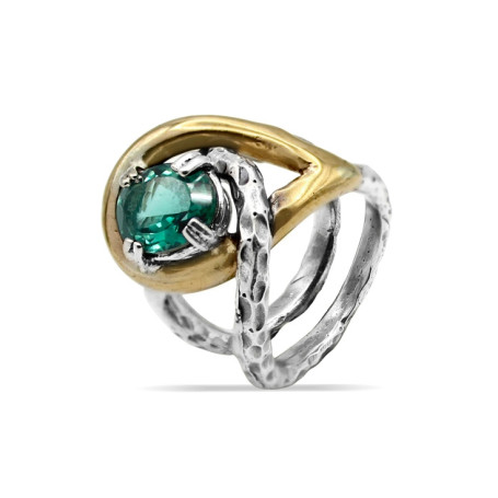 Anello LUNARIA Handmade con Quarzo Verde