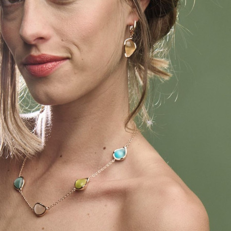 Girocollo MADI' Onda con Quarzi Colorati