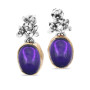 Orecchini LUNARIA Fiori con Pietra Ovale Viola