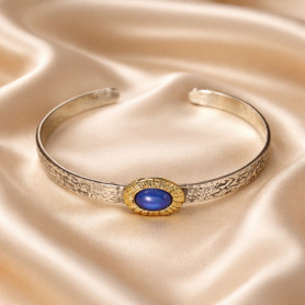 Bracciale Rigido LUNARIA con Agata Blu