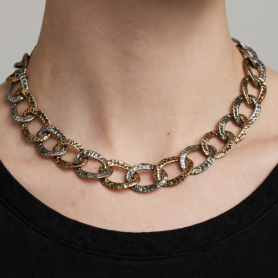 Collana LUNARIA Handmade maglie bicolor