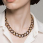Collana LUNARIA Handmade maglie bicolor